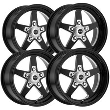 Set Of 4 Staggered Vision 571 Sport Star 15x715x8 5x4.5 Black Wheels Rims