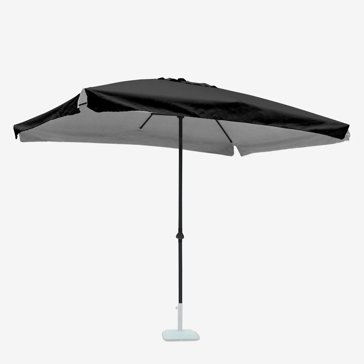 Parasol rectangulaire 3x2 Eden noir anti-UV pour grand balcon