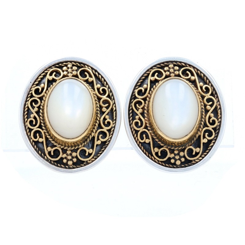 Konstantino Mother of Pearl Earrings Sterling Silver & 22k