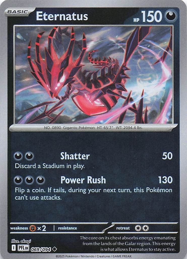 Eternatus Uncommon Reverse Holo ME02: Phantasmal Flames 069/094 NM