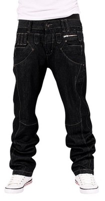 Peviani Herren Jeans Straight Leg aus Baumwolle, Kent Black W30