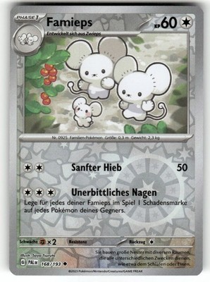 Pokemon Scarlet & Violet Paldea Evolved Famieps #168/193 Reverse Holo DE