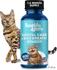 Cat Dental Care & Bad Breath Remedy, Natural Oral Health for Cats Teeth, Mouth, 