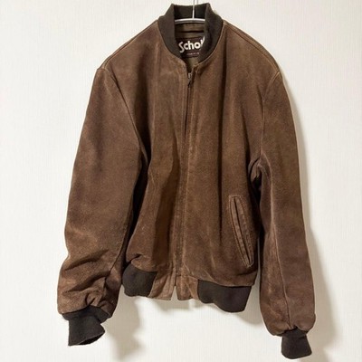 Schott Brown Suede Leather Bomber Jacket Men's Size 36 S #FE BBA