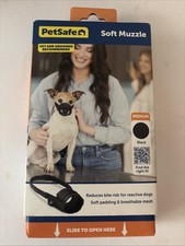 New PETSAFE Soft Muzzle for Medium Dogs Black Nylon Adjustable Padded Mesh
