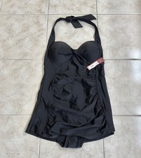 Merona One Piece Halter Bathing Swimsuit Ruch...
