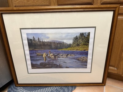 Eldridge Hardie Art Print Miramichi Limited Fishing  Signed Studio Frame Edition