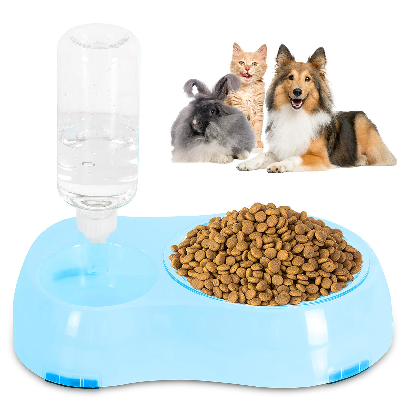 Slow Feeder Bowl, Elevated, Double Transparent for Cats, Small Dogs, Pet Auto...