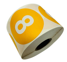 Inventory Control Numbers Labels   Number 8 Eight 2" Peel  Stick 500 Stickers