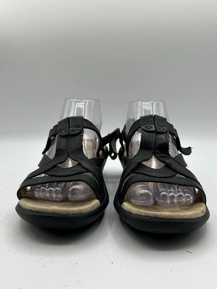 Sandalia Spenco Total Support Correas Para Mujer Talla 8 Negra Eslinga Trasera Punta Abierta Foto 2 de 4