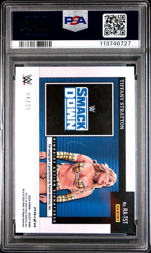Tiffany Stratton Auto (4/35) PSA 9 🔥 2024 WWE Select Ringside Signatures Purple - Image 2 of 3