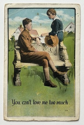 You Can t Love Me Too Much, Vintage Postcard