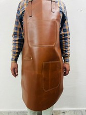 Premium Leather Workshop Apron   Brown Heavy Duty Work Apron for Welding, Woodwo