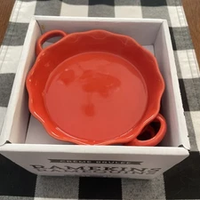 Now Designs Ramekin Plates Cream Brulee Set Of Four Orange Oven Proof 6 Ounces