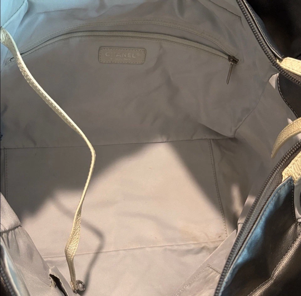 Bolso de Mano Chanel Gris Lona Recubierta Foto 2 de 4