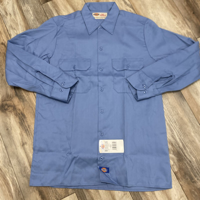 Dickies Shirt Mens Blue 15-15.1 x 32/33 Chambray Button Up Mechanic Workwear USA