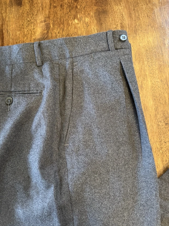 Stoffa Charcoal Flannel 100% Wool Trousers Size 52 - Image 2 of 4