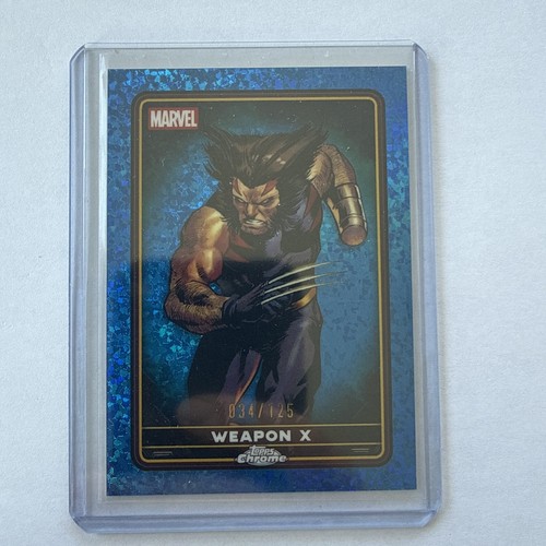 2025 Topps Chrome Marvel Deadpool Weapon X #16 Blue Mini-Diamond Refractor /125