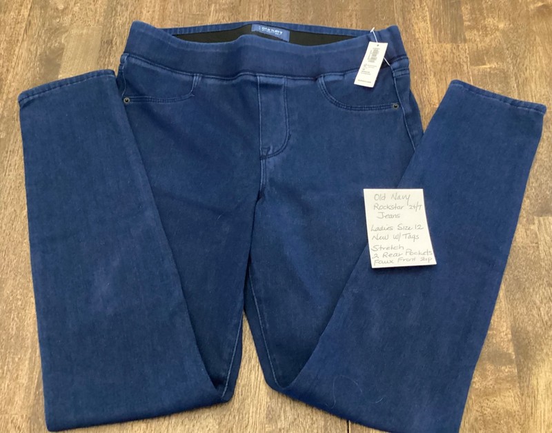 Old Navy Jeans Womens 2 Rockstar Super Skinny Mid Rise Stretch 24/7 Sculpt Blue