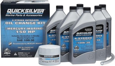 Quicksilver 4-Stroke 10w-30 Oil Change Kit for Mercury Engines 150 Hp