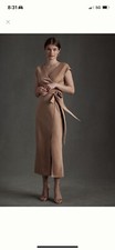BHLDN Louisa Dress 12 NWT Sand Dune Champagne Bridesmaid Mother Of Groom Dress