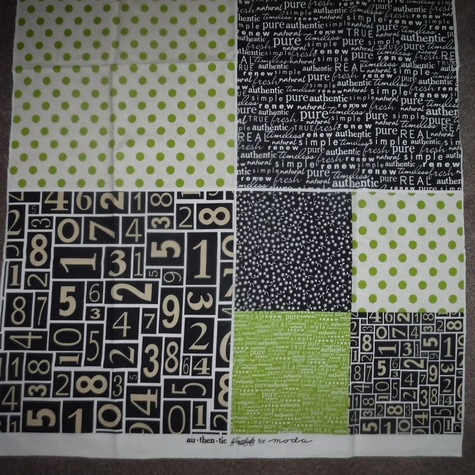 Authentic by Sweetwater for Moda Numbers Polka Dot Floral Words Fabric 34" x 60" - Image 4 of 4