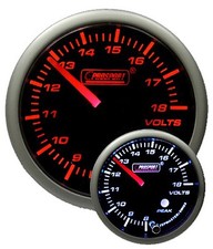 Medidor de voltios - Serie Premium con retiro de pico y advertencia ámbar/blanco 52 mm