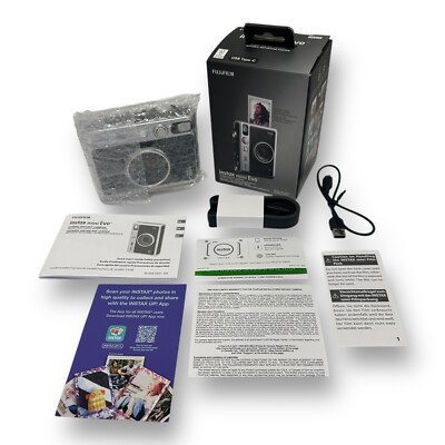 Fujifilm Instax Mini Evo Black Hybrid Instant Camera New Open Box
