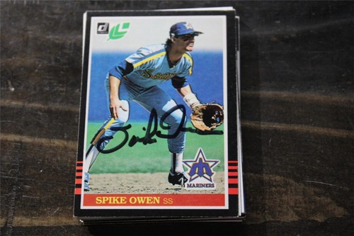 SPIKE OWEN  SEATTLE MARINERS  AUTOGRAPHED CARD - Picture 1 of 1