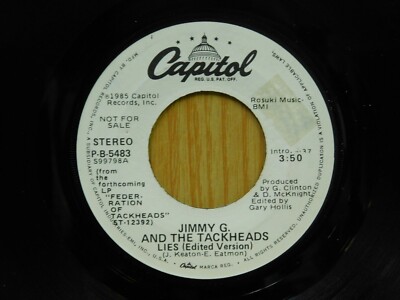 洋楽 Jimmy G and The Tackheads Jimmy G and Tackheads promo 45 Lies bw same on Capitol P funk | eBay