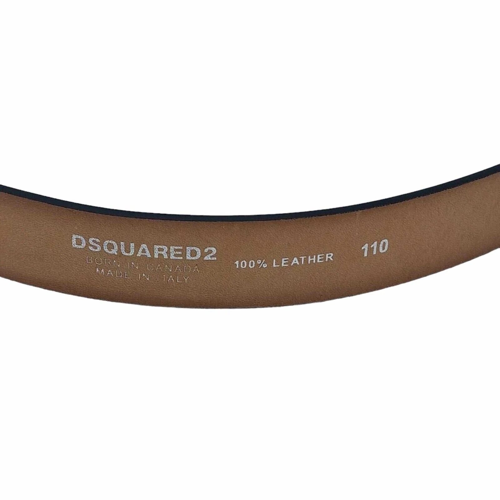 Cintura DSQUARED2 in pelle nera misura 110 cm 40" 44" D2 D quadrata 2 prezzo consigliato £ 245