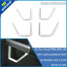 4pcs Sliver Interior Door Frame Cover Trim Strips Decor For Ford F150 2015-2020