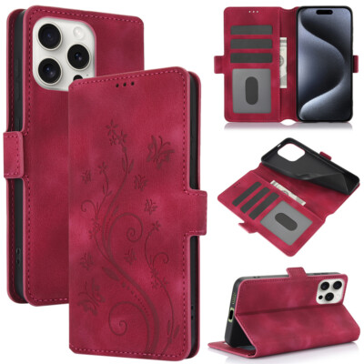 For iPhone 17 16 16e 15 14 13 12 11 Pro Max 8 7 Plus Leather Wallet Case Cover