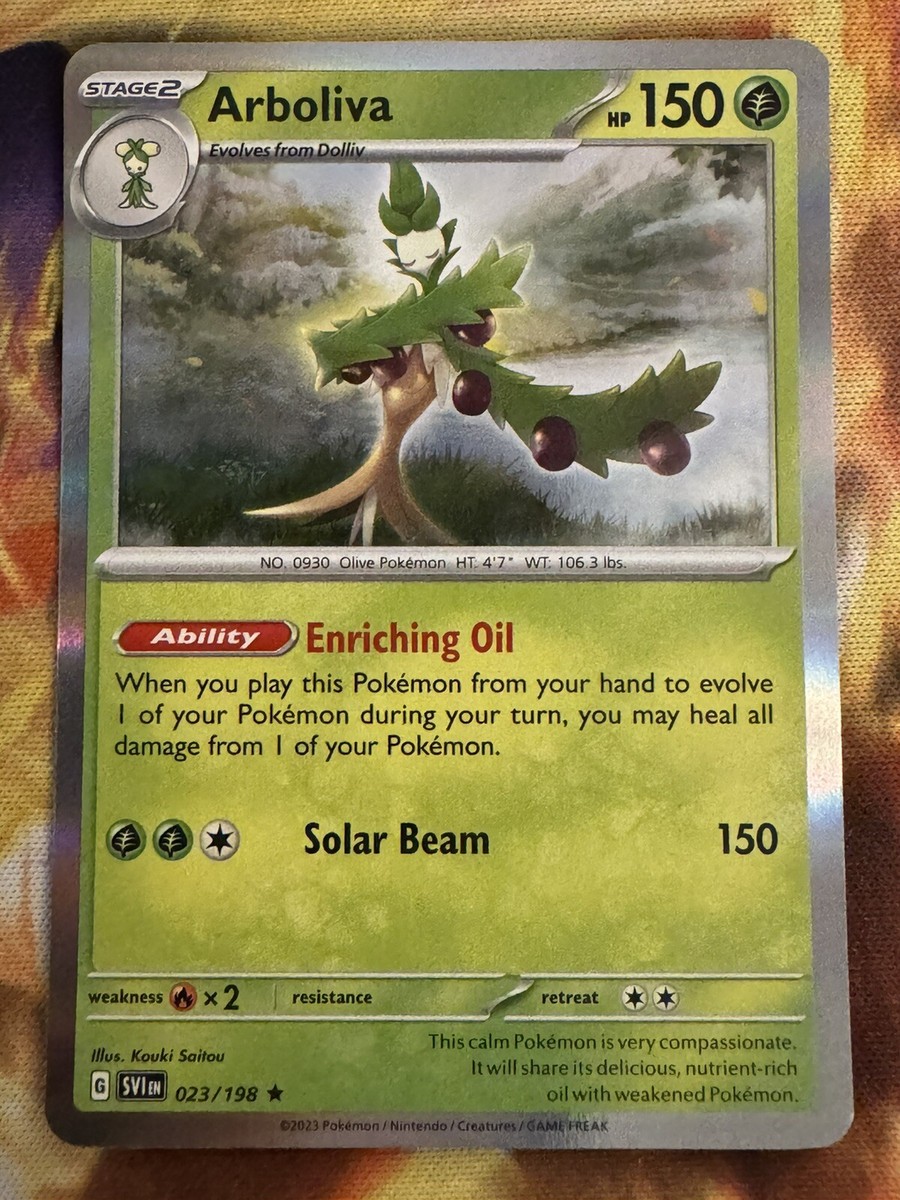 arboliva pokemon card value 021/197 - Obsidian Flames Grass / 150 / Stage 2 Card Text Arboliva ex Double Rare Pokemon