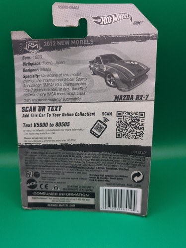 Hot Wheels 2012 New Models Mazda RX-7 - Picture 11 of 11