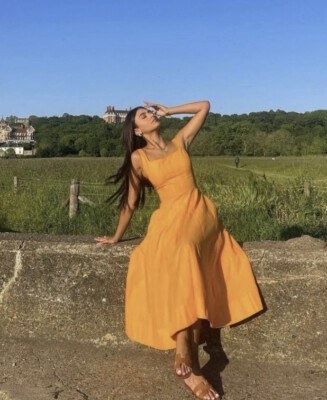orange tank dress a line Eliabeth and James Dress Orange Tank Women 4 Skater A Line Sleeveless Racer