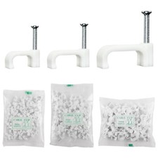 300PCS Square Cable Clips 6 8 14mm Assorted Nail-In UV Resistant Holders