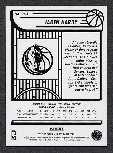 Aros #263 Jaden Hardy RC 2022 - Imagen 2 de 2
