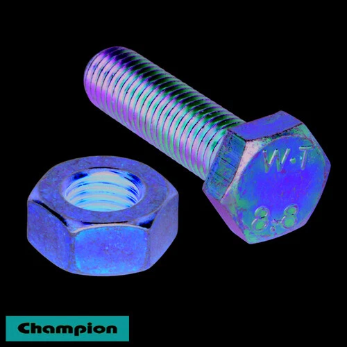 CHAMPION BM55 METRIC HIGH TENSILE BOLTS & NUTS M8 x 1.25 x 40mm PACK OF 4 - Picture 4 of 4