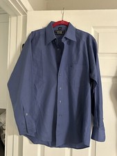 Versace Classic V2 Dress Shirt Button Front Royal Cobalt Blue Mens 15 1/2