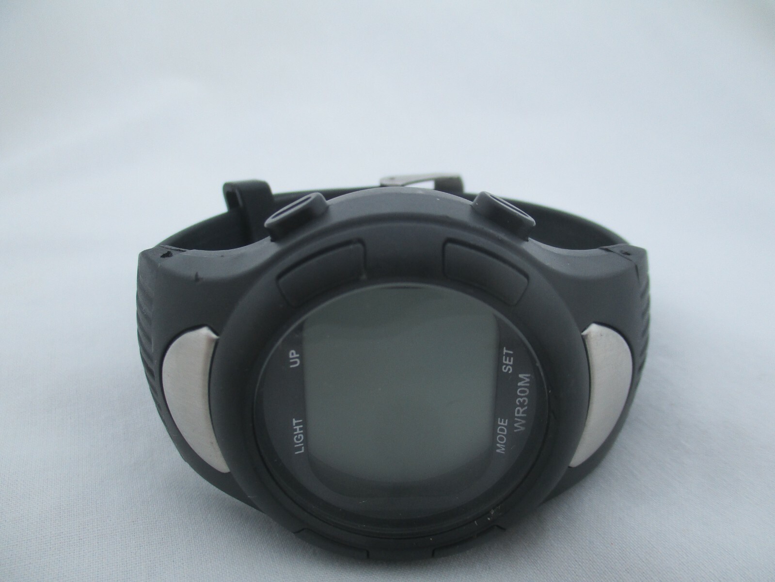 Medline Digital Wristwatch Black Buckle Band Round Face Water