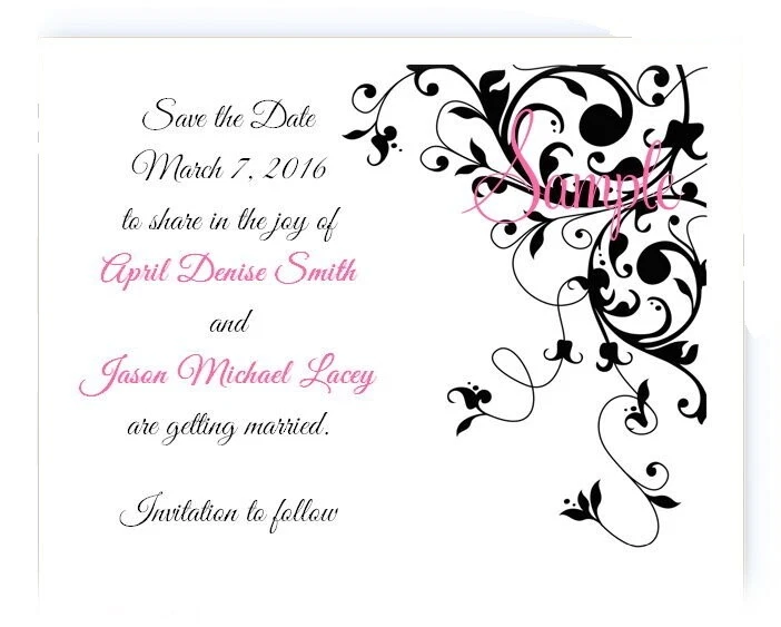 Black Wedding Save the Dates