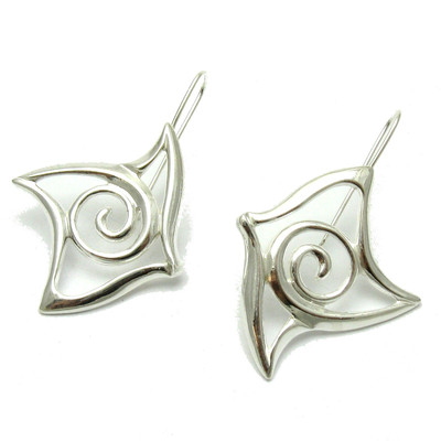 Plain Sterling Silver Earrings Genuine Solid 925 Spirals Handmade Empress