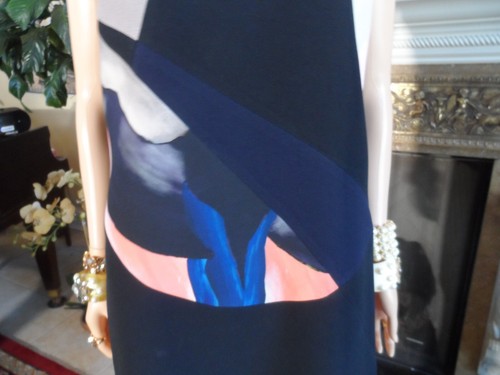 Victoria Victoria Beckham Black Mutli Abstract Print Shift Dress Size 4 - Picture 18 of 24