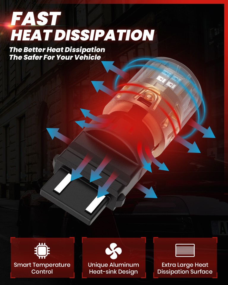 Lasfit 3157 3457 3757 LED Brake Stop Tail Lights Bulbs Lamps Pure Red ...