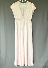 Miss Elaine Long Nightgown Women's Small Grecian Goddess Pink Vintage 1970-80s