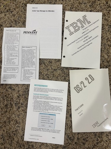 IBM OS/2 2.0 Version 2.00 3.5" Original Box and documentation - Photo 4/5