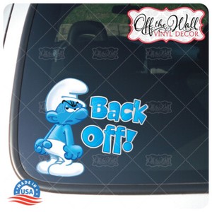 Grouchy-Smurf-034-Back-Off-034-Vinyl-Decal-Sticker-for-Cars-Trucks-GSD3