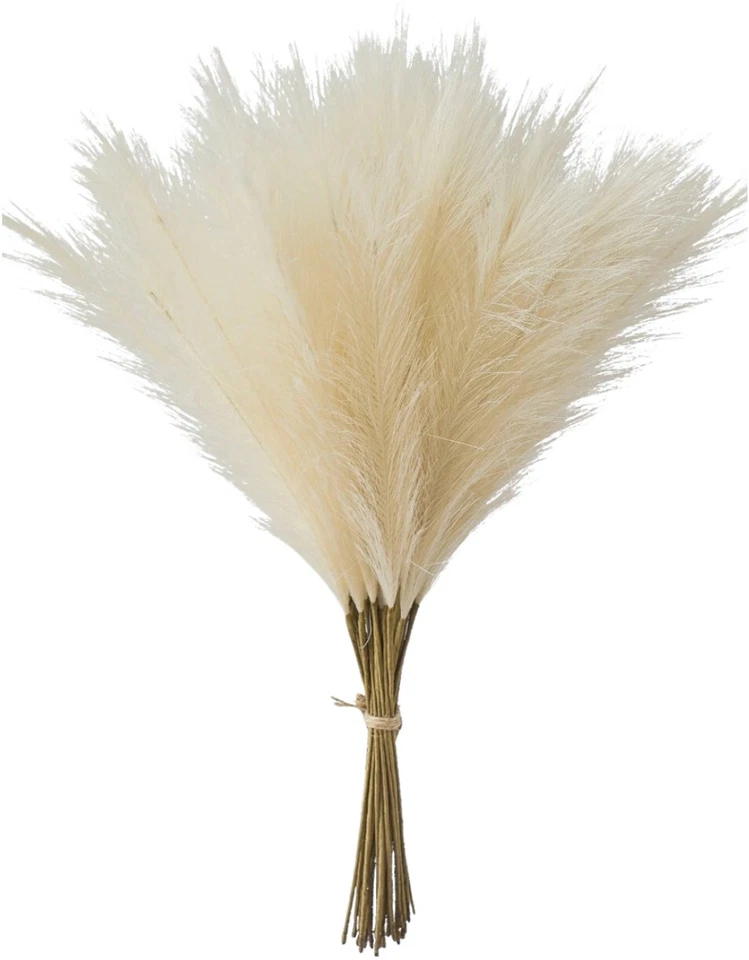 Herbe de pampa artificielle 20 pièces roseaux décoratifs beige - Photo 4/4