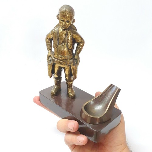 Antiker Bronze Pfeifenhalter Cowboy Jäger Figur Skulptur Rauchen Sammlerstück - Bild 4 von 12